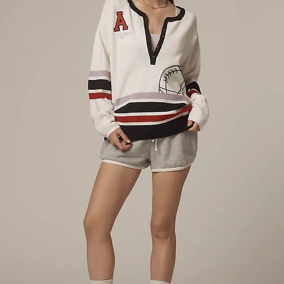 Anthropologie Daily Practice Go Team Embroidered
Henley Top Small - Picture 2 of 10